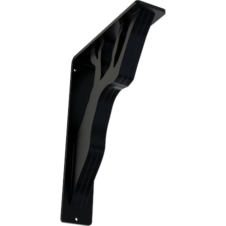 Ekena Millwork Damon Wrought Iron Bracket, (Triple center brace), Powder Coated Black 2"W x 7 1/2"D x 10"H BKTM02X07X10TDA